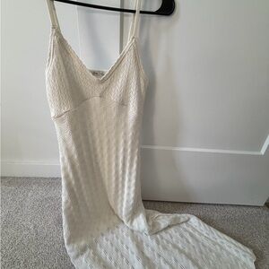 Elegant Cream Knit maxi dress